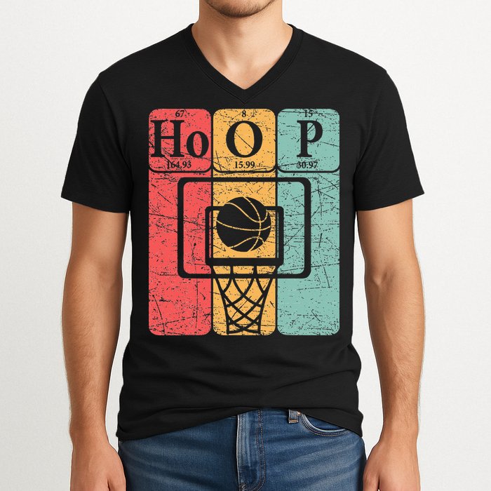 Basketball Periodic Table Elements Science Nerd Basketballer V-Neck T-Shirt