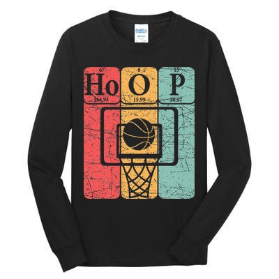 Basketball Periodic Table Elements Science Nerd Basketballer Tall Long Sleeve T-Shirt