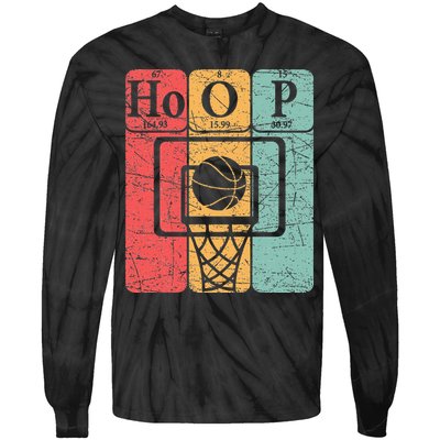 Basketball Periodic Table Elements Science Nerd Basketballer Tie-Dye Long Sleeve Shirt
