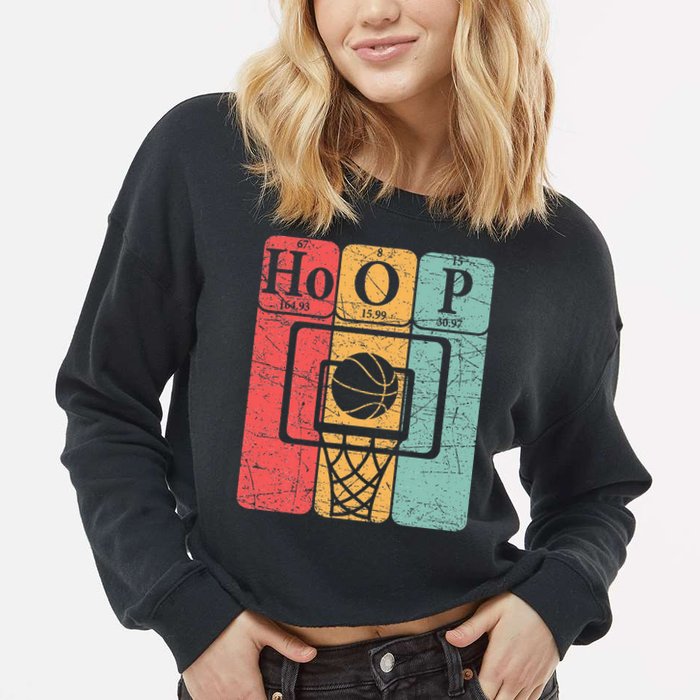 Basketball Periodic Table Elements Science Nerd Basketballer Cropped Pullover Crew