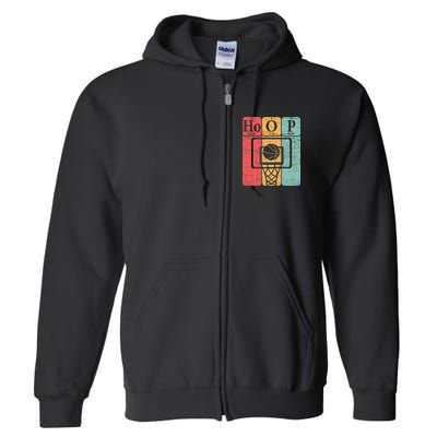 Basketball Periodic Table Elements Science Nerd Basketballer Full Zip Hoodie