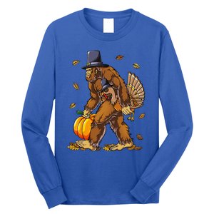 Bigfoot Pilgrim Turkey Pumpkin Thanksgiving Day Funny Long Sleeve Shirt