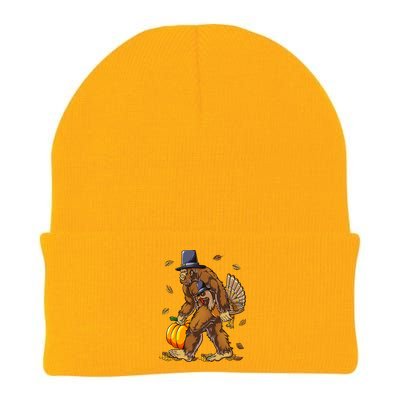 Bigfoot Pilgrim Turkey Pumpkin Thanksgiving Day Knit Cap Winter Beanie