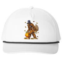 Bigfoot Pilgrim Turkey Pumpkin Thanksgiving Day Snapback Five-Panel Rope Hat