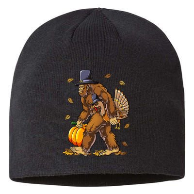 Bigfoot Pilgrim Turkey Pumpkin Thanksgiving Day Sustainable Beanie