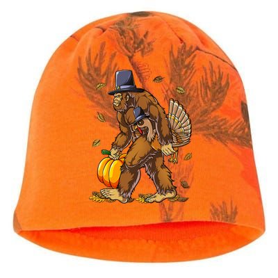 Bigfoot Pilgrim Turkey Pumpkin Thanksgiving Day Kati - Camo Knit Beanie