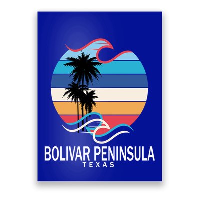 Bolivar Peninsula Texas Beach Surfing Gift Poster