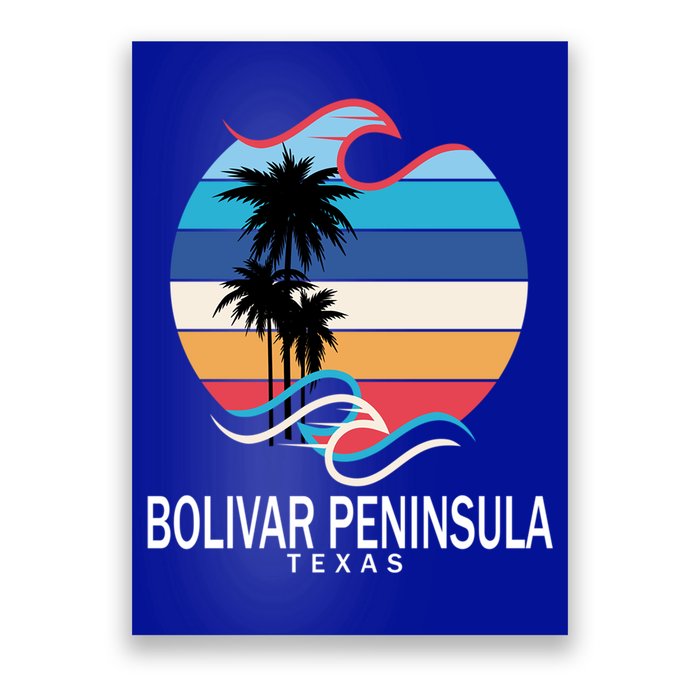 Bolivar Peninsula Texas Beach Surfing Gift Poster