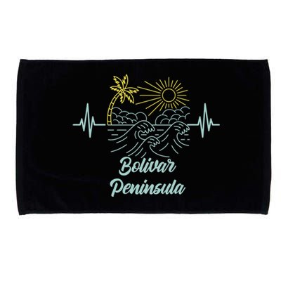 Bolivar Peninsula Texas Heartbeat Surfing Surfer Funny Gift Microfiber Hand Towel