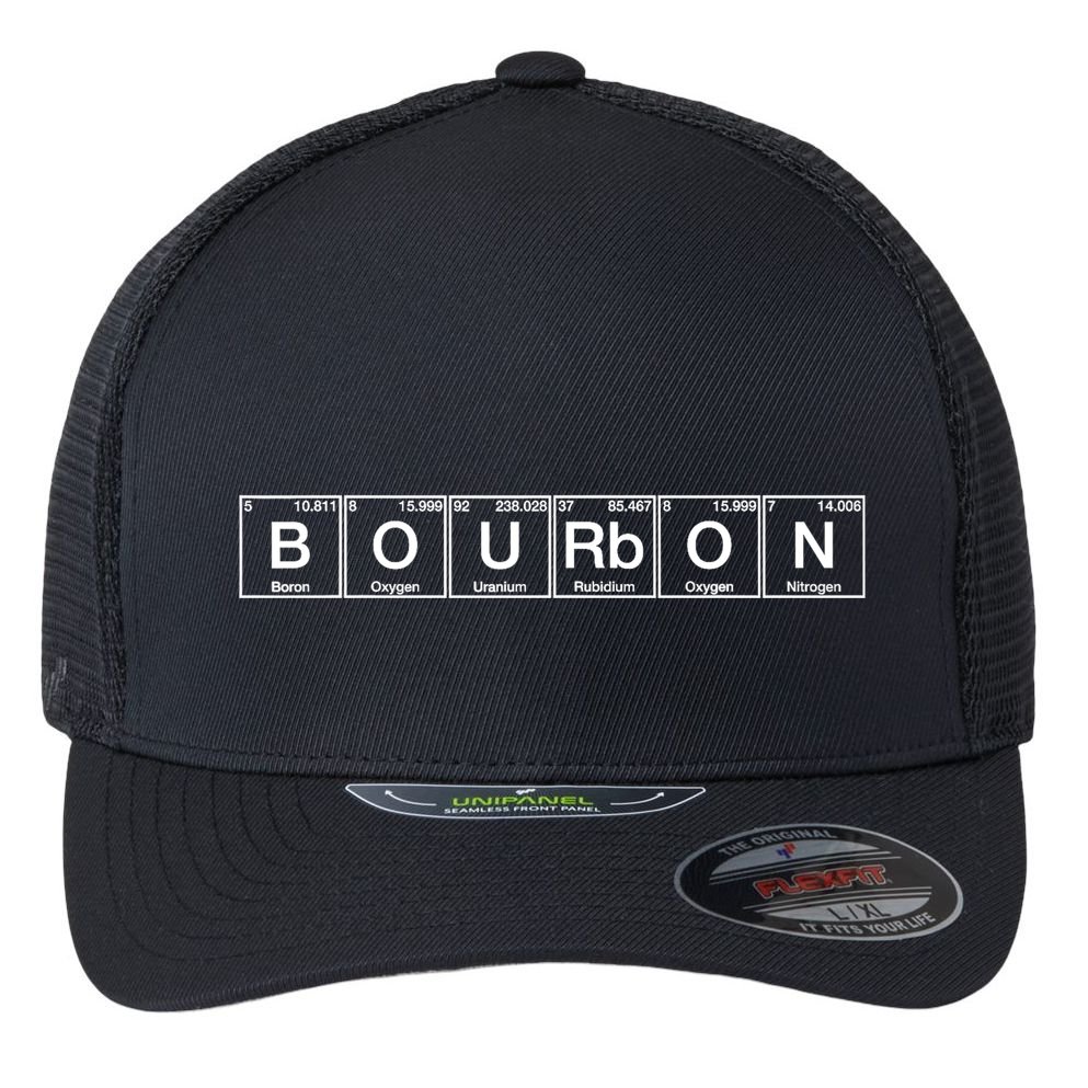 Bourbon Periodic Table Of Elements Flexfit Unipanel Trucker Cap