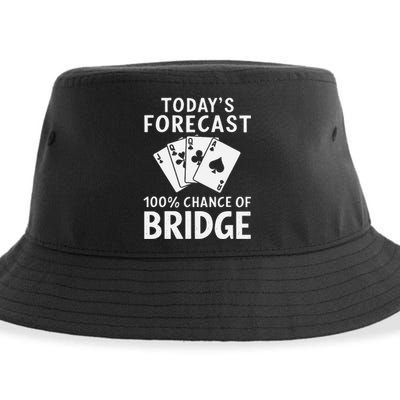 Bridge Player TodayS Forecast 100 Chance Of Bridge Sustainable Bucket Hat