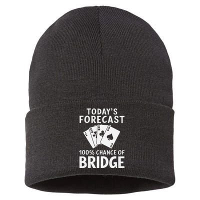 Bridge Player TodayS Forecast 100 Chance Of Bridge Sustainable Knit Beanie