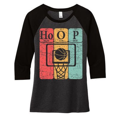 Basketball Periodic Table Elements Science Nerd Basketballer Women's Tri-Blend 3/4-Sleeve Raglan Shirt