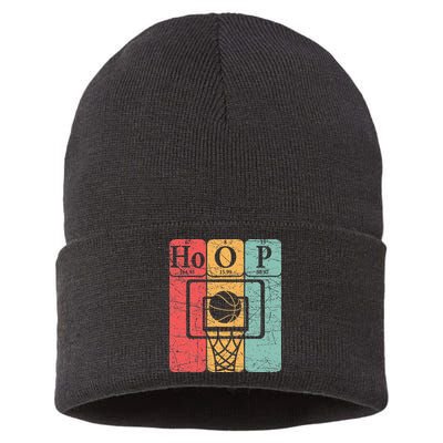Basketball Periodic Table Elements Science Nerd Basketballer Sustainable Knit Beanie