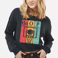 Basketball Periodic Table Elements Science Nerd Basketballer Cropped Pullover Crew