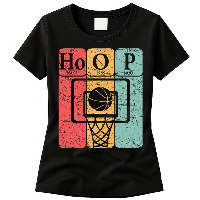 Basketball Periodic Table Elements Science Nerd Basketballer Womens T-Shirt