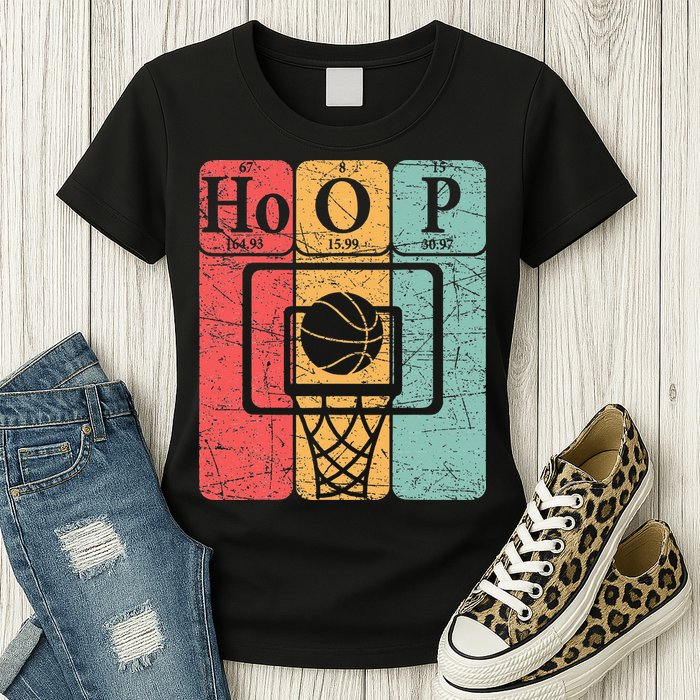 Basketball Periodic Table Elements Science Nerd Basketballer Womens T-Shirt