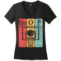 Basketball Periodic Table Elements Science Nerd Basketballer Women's V-Neck T-Shirt
