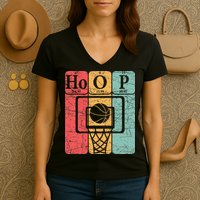 Basketball Periodic Table Elements Science Nerd Basketballer Women's V-Neck T-Shirt
