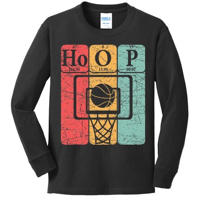 Basketball Periodic Table Elements Science Nerd Basketballer Kids Long Sleeve Shirt