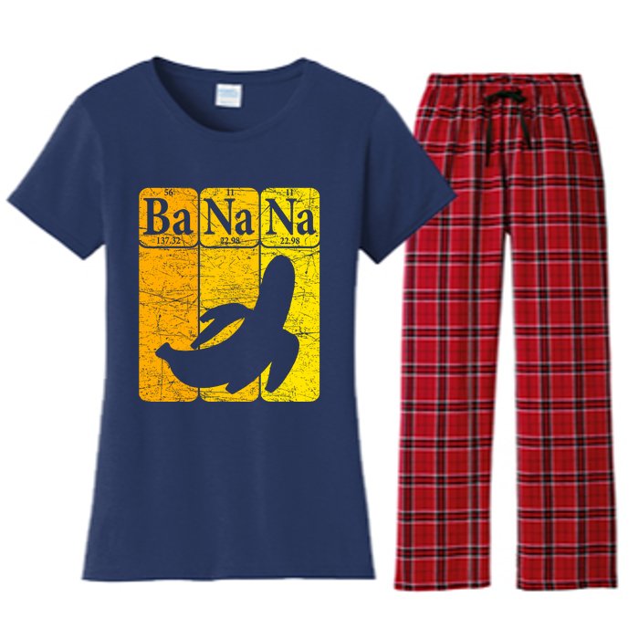 Banana Periodic Table Elements Banana Lover Fruit Nerd Women's Flannel Pajama Set