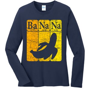 Banana Periodic Table Elements Banana Lover Fruit Nerd Ladies Long Sleeve Shirt