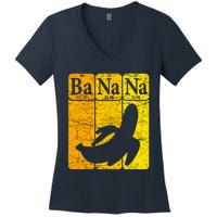 Banana Periodic Table Elements Banana Lover Fruit Nerd Women's V-Neck T-Shirt