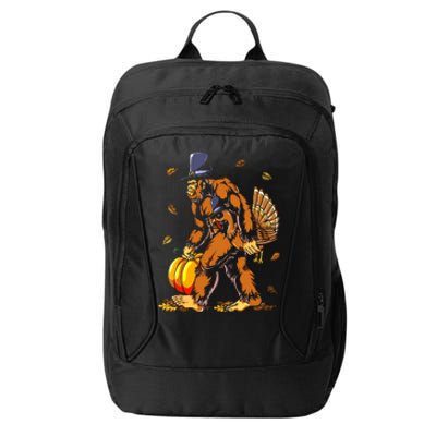 Bigfoot Pilgrim Turkey Pumpkin Thanksgiving Day Boys City Backpack