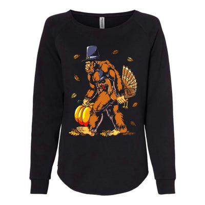 Bigfoot Pilgrim Turkey Pumpkin Thanksgiving Day Boys Womens California Wash Sweatshirt