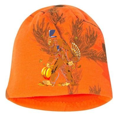 Bigfoot Pilgrim Turkey Pumpkin Thanksgiving Day Boys Kati - Camo Knit Beanie