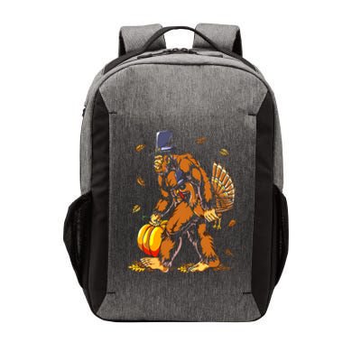 Bigfoot Pilgrim Turkey Pumpkin Thanksgiving Day Boys Vector Backpack