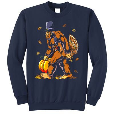 Bigfoot Pilgrim Turkey Pumpkin Thanksgiving Day Boys Sweatshirt