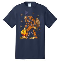 Bigfoot Pilgrim Turkey Pumpkin Thanksgiving Day Boys Tall T-Shirt