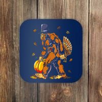 Bigfoot Pilgrim Turkey Pumpkin Thanksgiving Day Boys Coaster