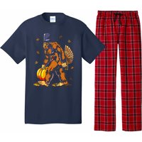 Bigfoot Pilgrim Turkey Pumpkin Thanksgiving Day Boys Pajama Set