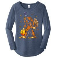 Bigfoot Pilgrim Turkey Pumpkin Thanksgiving Day Boys Women's Perfect Tri Tunic Long Sleeve Shirt