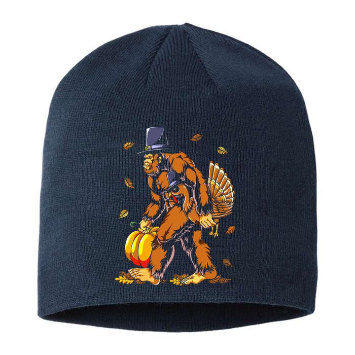 Bigfoot Pilgrim Turkey Pumpkin Thanksgiving Day Boys Sustainable Beanie