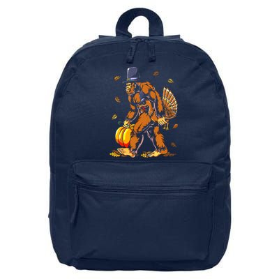 Bigfoot Pilgrim Turkey Pumpkin Thanksgiving Day Boys 16 in Basic Backpack