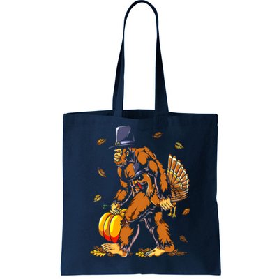 Bigfoot Pilgrim Turkey Pumpkin Thanksgiving Day Boys Tote Bag