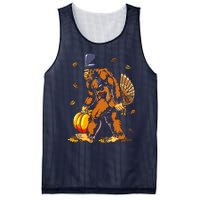 Bigfoot Pilgrim Turkey Pumpkin Thanksgiving Day Boys Mesh Reversible Basketball Jersey Tank