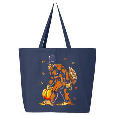 Bigfoot Pilgrim Turkey Pumpkin Thanksgiving Day Boys 25L Jumbo Tote