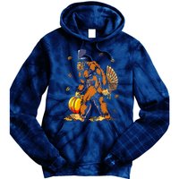 Bigfoot Pilgrim Turkey Pumpkin Thanksgiving Day Boys Tie Dye Hoodie