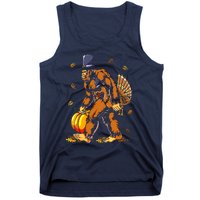 Bigfoot Pilgrim Turkey Pumpkin Thanksgiving Day Boys Tank Top