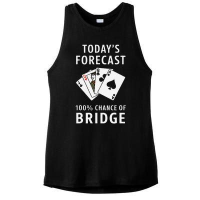 Bridge Player TodayS Forecast 100 Chance Of Bridge Ladies PosiCharge Tri-Blend Wicking Tank