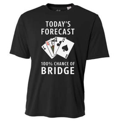 Bridge Player TodayS Forecast 100 Chance Of Bridge Cooling Performance Crew T-Shirt