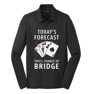 Bridge Player TodayS Forecast 100 Chance Of Bridge Silk Touch Performance Long Sleeve Polo