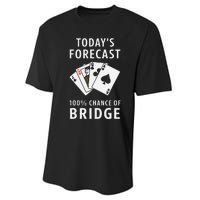 Bridge Player TodayS Forecast 100 Chance Of Bridge Performance Sprint T-Shirt