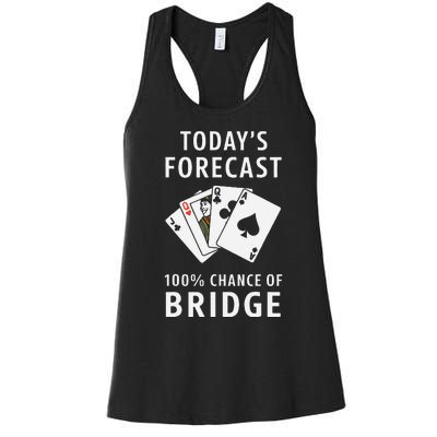 Bridge Player TodayS Forecast 100 Chance Of Bridge Women's Racerback Tank