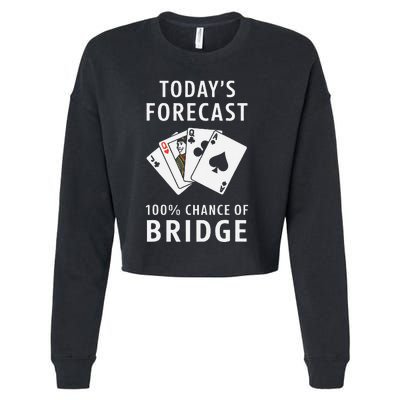 Bridge Player TodayS Forecast 100 Chance Of Bridge Cropped Pullover Crew