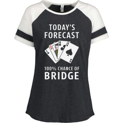 Bridge Player TodayS Forecast 100 Chance Of Bridge Enza Ladies Jersey Colorblock Tee